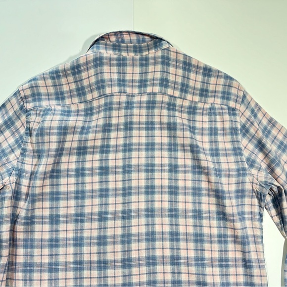 Mens Faherty Linen Blend Shirt In Morning Breeze Plaid, Size Medium, MWU2103 - Picture 10 of 10